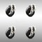 Service Caster 4 Inch 316SS Soft Rubber Wheel Swivel Bolt Hole Caster Set with Brake SCC SCC-SS316BH20S414-SRS-TLB-4 - alternate 1